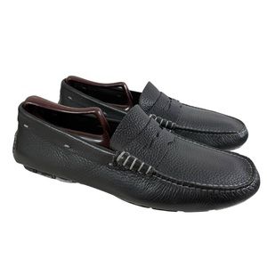 Cole Haan Nike Air Penny Black Loafers Size‎ 9 Wide Black Leather Slip On Shoes